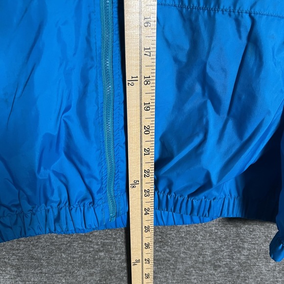 Vintage Columbia Jacket Womens Medium Blue Hooded Windbreaker Radial Sleeve 90s - Picture 5 of 9